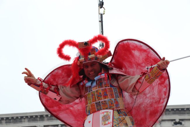 Kristian Ghedina celebra il Volo dell'Aquila 2020 del Carnevale di Venezia