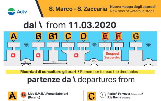 Actv: aperti i pontili provvisori San Zaccaria G e Rialto A1