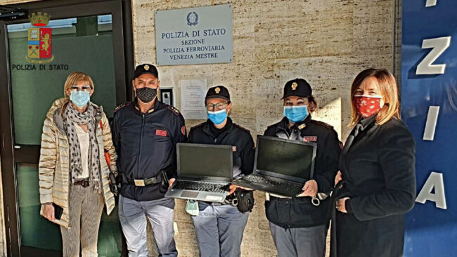 Polizia Ferroviaria: restituiti 4 computer rubati ad una scuola di Spinea - Televenezia