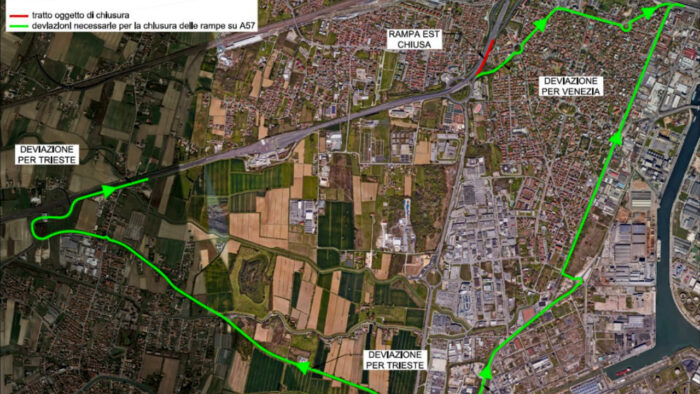 Tangenziale di Mestre, lavori sulle rampe di Marghera